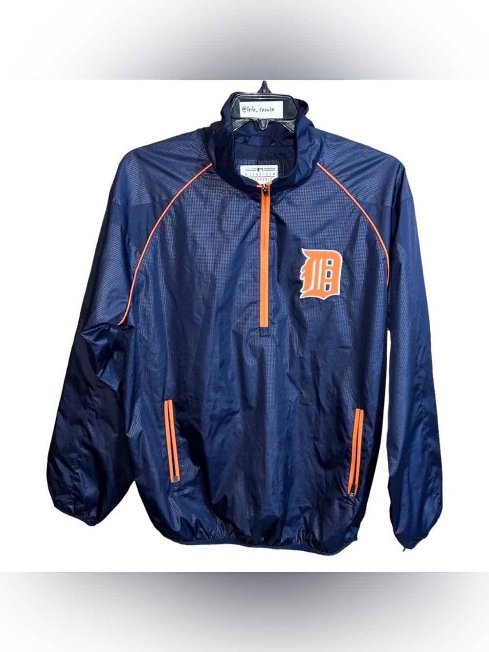Genuine Merchandise Detroit Tigers Quarter Zip Jacket Men’s L Blue Orange